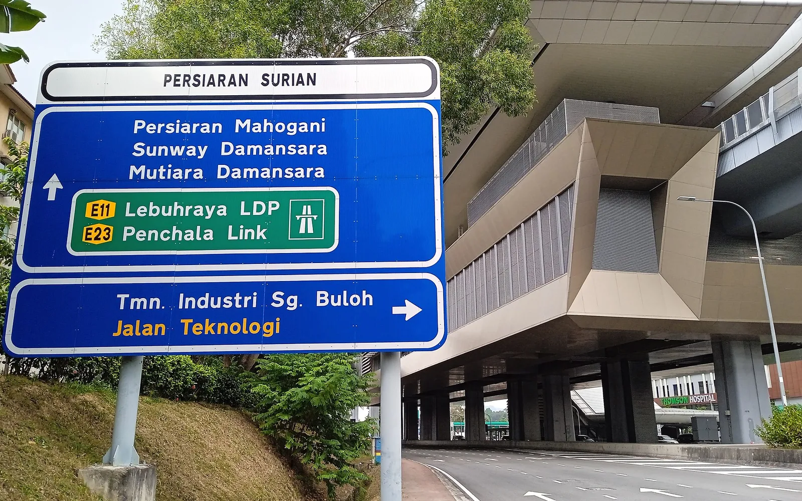 Kota Damansara MRT station and local road signs